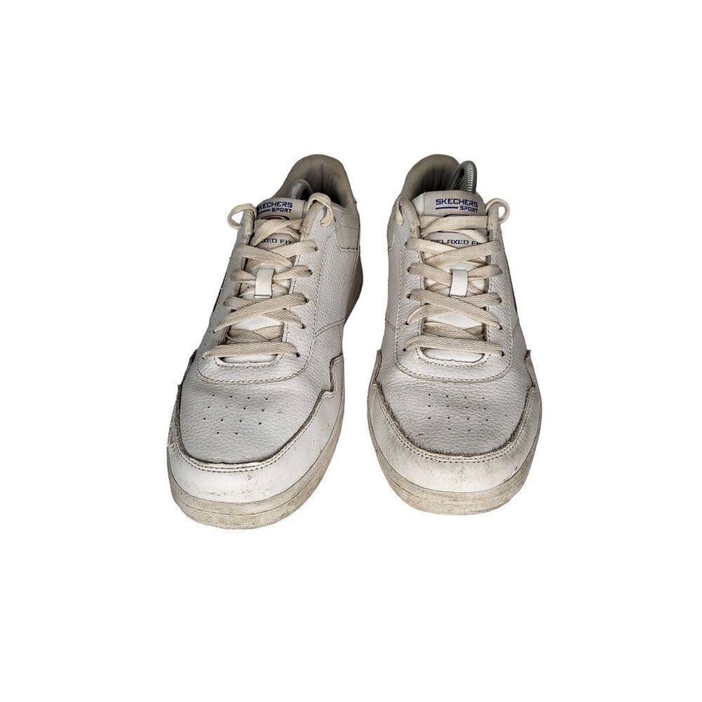 Skechers Tedder Sneakers Men Sz 10 White‎ Paysted Lace Up Walking Classic - Picture 2 of 8